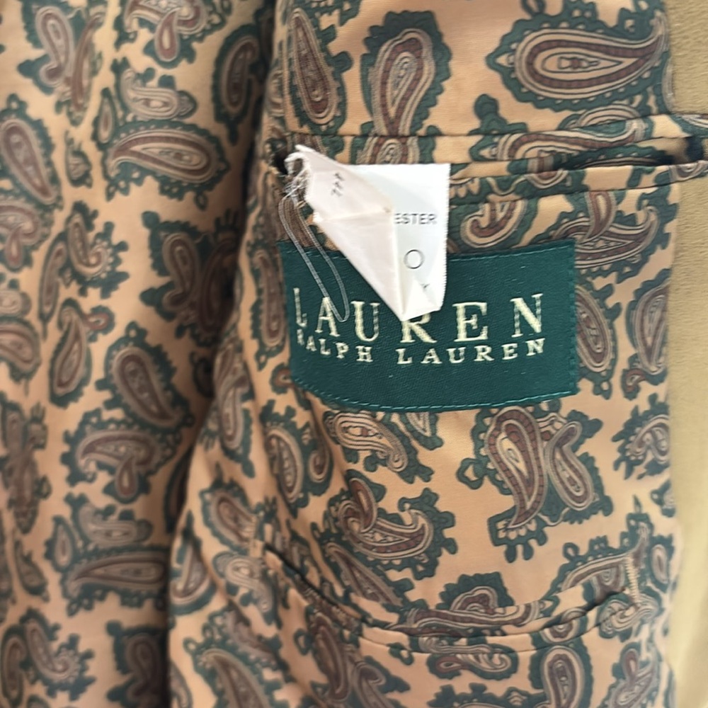Lauren Ralph Lauren brown blazer two button micro suede preppy sport coat 44L - Picture 6 of 14
